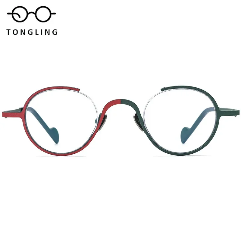 2026 New color matching pure titanium glasses frame fashion flat light mirror square abnormity retro prescription glasses frame