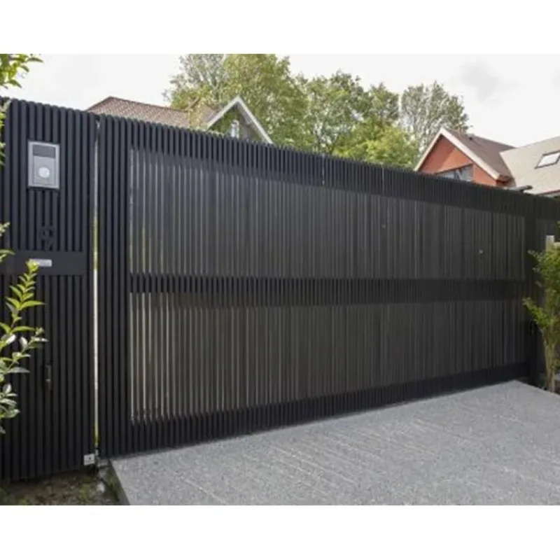 مدخل أوروبي أوتوماتيكي أسود سكني درب حديث خاص فاخر مزدوج سوينغ بوابة درب #5