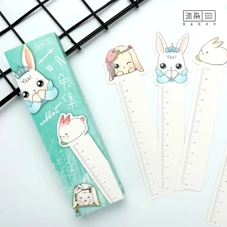 30 Pcs/pack Cute Rabbit Bookmark Paper Reading Book Mark Kawaii Book Page Marker Message Card Stationery Supplies