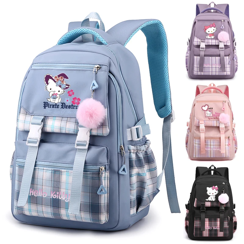 

MINISO Kawaii Sanrio Hello Kitty Backpack girl boy Anime Printed Bookbag Women Bag Student Teen Knapsack Schoolbag Rucksack