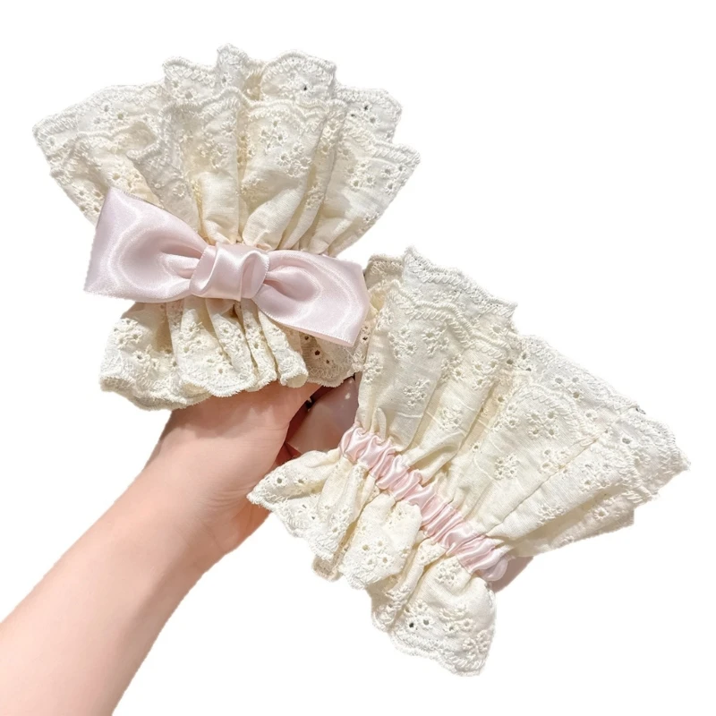 50LE Trendy Lacy Wrist Cuffs For Nails Photography Lace Design Breathable Fabric