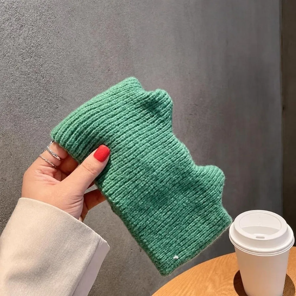 Cute Wide-brimmed Cat Ears Headband Face Wash Solid Color Knitted Headband Ear Protection Head Wrap Female