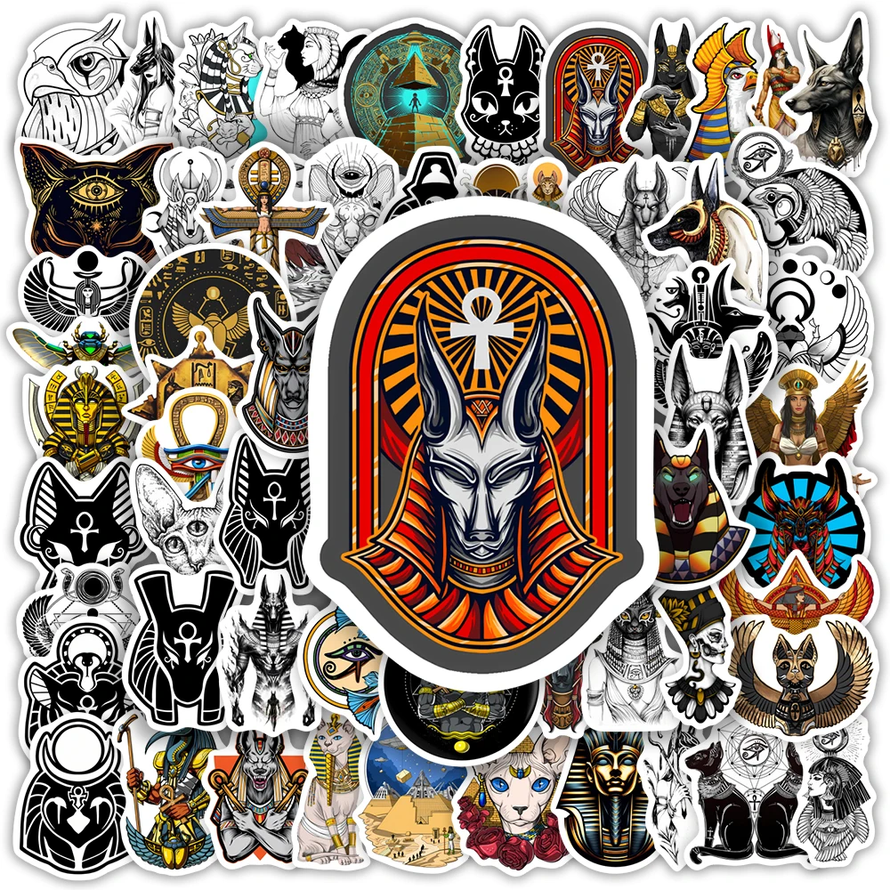 Egypt Mythology Gods Totem Stickers DIY Toys Gift Decal for Scrapbook Journal Laptop Phonecase Bottles Decorative Waterproof