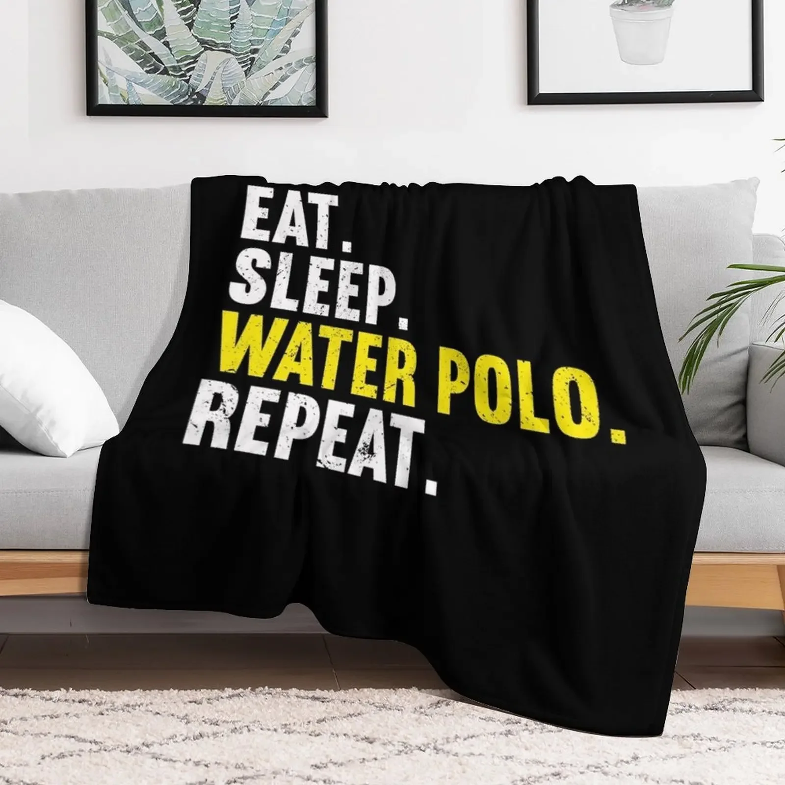 Water Polo Repeat Throw Blanket Plaid Beautifuls christmas gifts Blankets