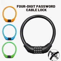 4-Digit Code Bicycle Cable Lock - Alloy Steel Anti-Theft Lock for MTB and Road Bikes, Combination Password Security Padlock