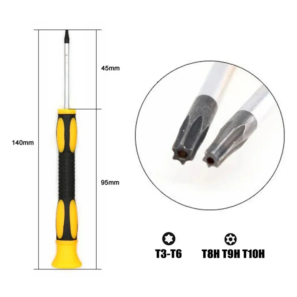 7 pz Set di punte per cacciavite Torx T3 T4 T5 T6 T7 T8 Mini cacciavite esagonale Console di gioco Maniglia Strumento di smontaggio e riparazione