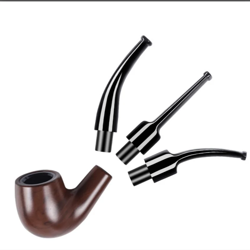 Black Mouthpieces Pipe Stems Tobacco Pipe Stem for Smoking Tool Accessories Bent Taper 9mm Filter DIY Holder