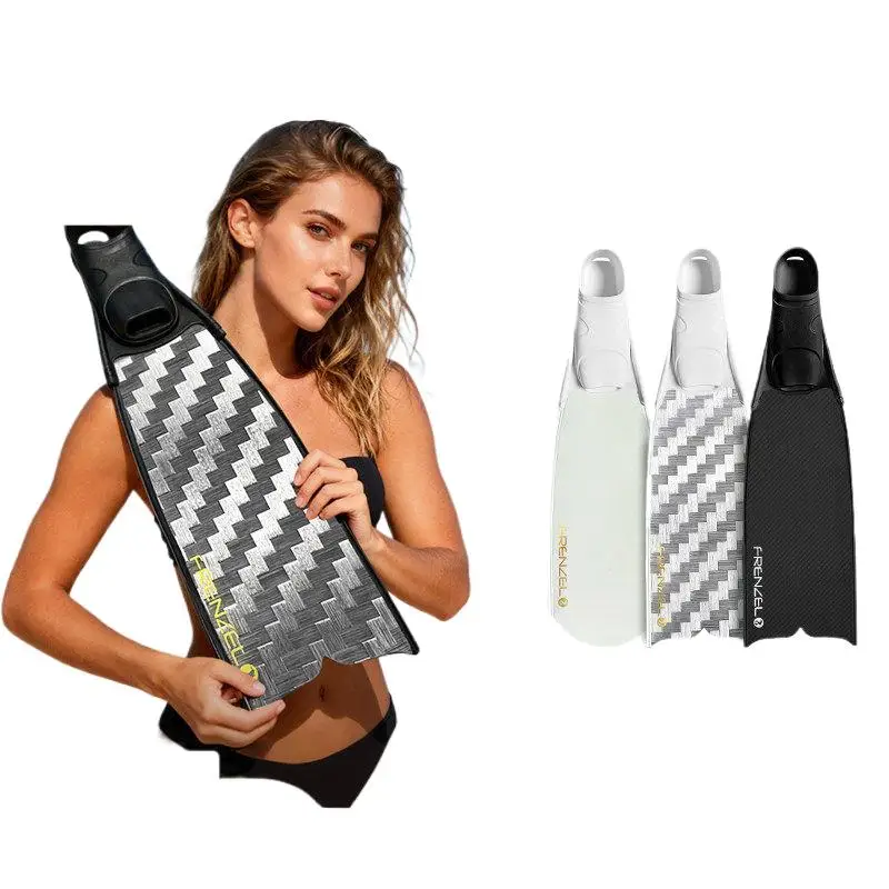 Left Short Flippers Basic Dual-purpose Free Diving Lung Snorkeling Flippers Pure Carbon Fiber Instructor Taucher Flosse