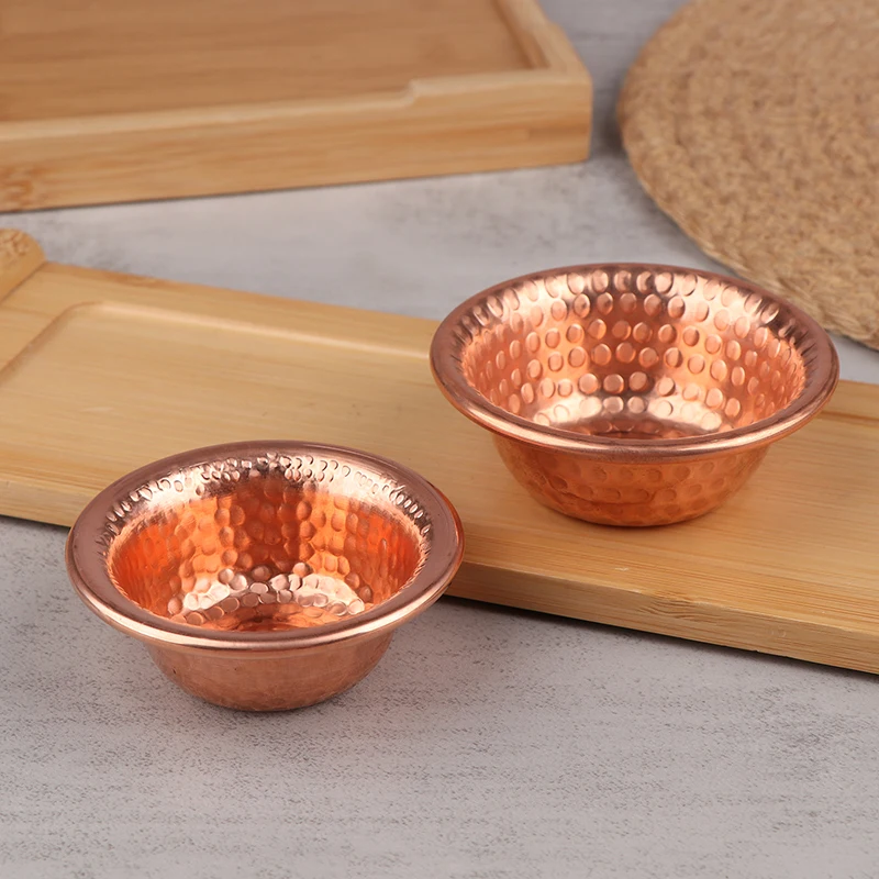 Nepalese Pure Copper Water Supply Bowl, Small Auspicious Hammer Pattern, Holy Water Bowl for Buddha, Buddhist Supplies