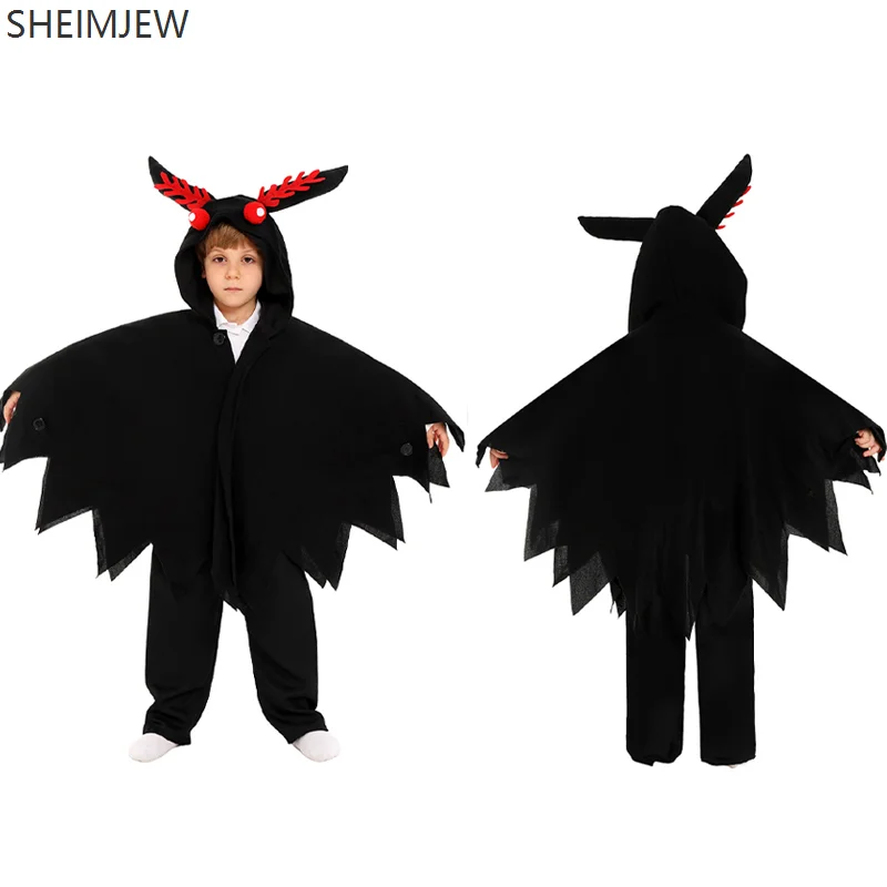 

Halloween Cartoon Moth Man Cosplay Costume Unisex Hooded Cloak American Urban Tales Capes Animal Bat Sleeve Bathrobe Pajamas New