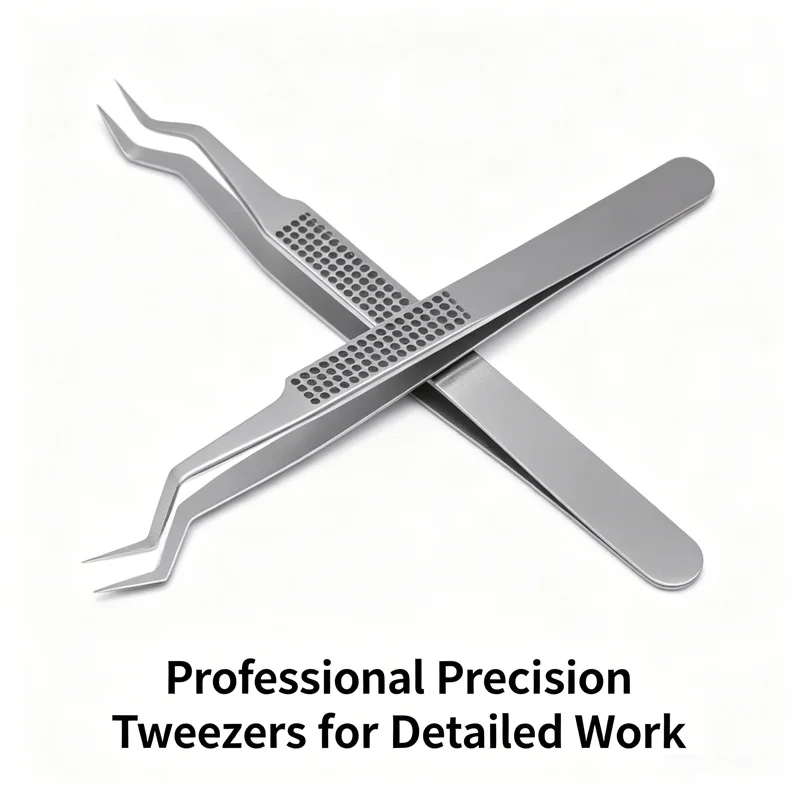 Anti-slip Grain Curved Tip Tweezers Stainless Steel BGA Tin Planting Reballing Tweezers For Smartphone IC Motherboard Repair