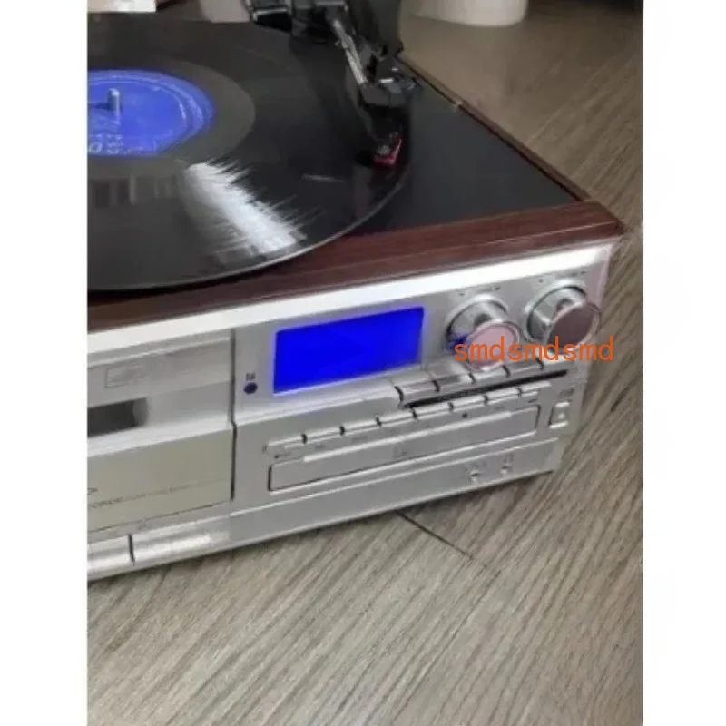 All-in-One Vinyl Record Player Bluetooth CD Cassette Stereo Vintage Desktop Audio System Home Decor Gift