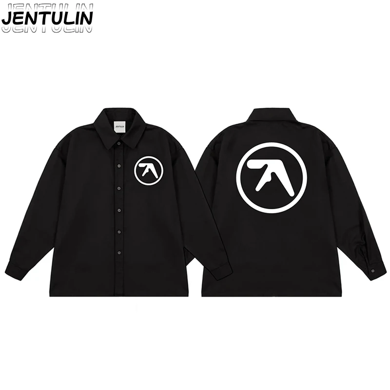 Y2K Atasan Longgar Gotik Pakaian Pria Kemeja Grafis Hip Hop Punk Pakaian Jalanan Kemeja Pria Lengan Panjang Ukuran Besar Kasual Pria Wanita