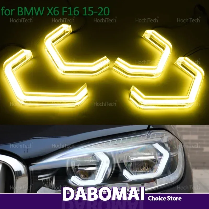 

Retrofit M4 Style White Yellow Headlamp Daytime Running Light Angel Eyes Kit for BMW X6 F16 15-20 SDrive35i XDrive35i XDrive50i