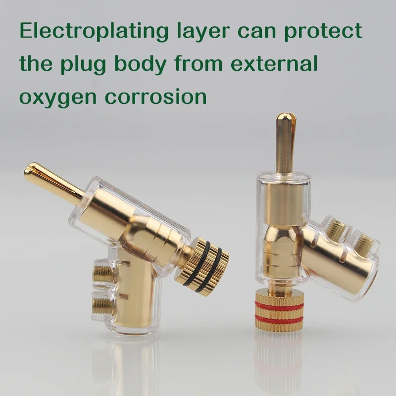 4 stuks luidsprekerkabelconnector goud en gerhodineerd bananenstekker schroef hifi audio-adapter