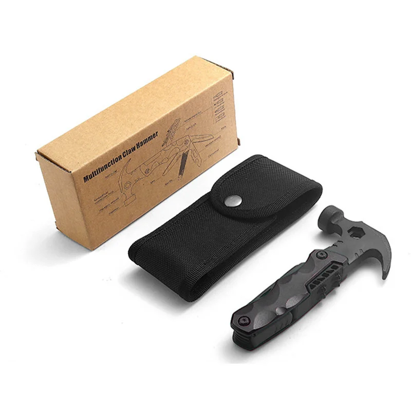

10Pcs Multifunctional Combination Tool Folding Edc Outdoor Adjustable Wrench Sheep Horn Hammer Ax Camping Equipment Portable