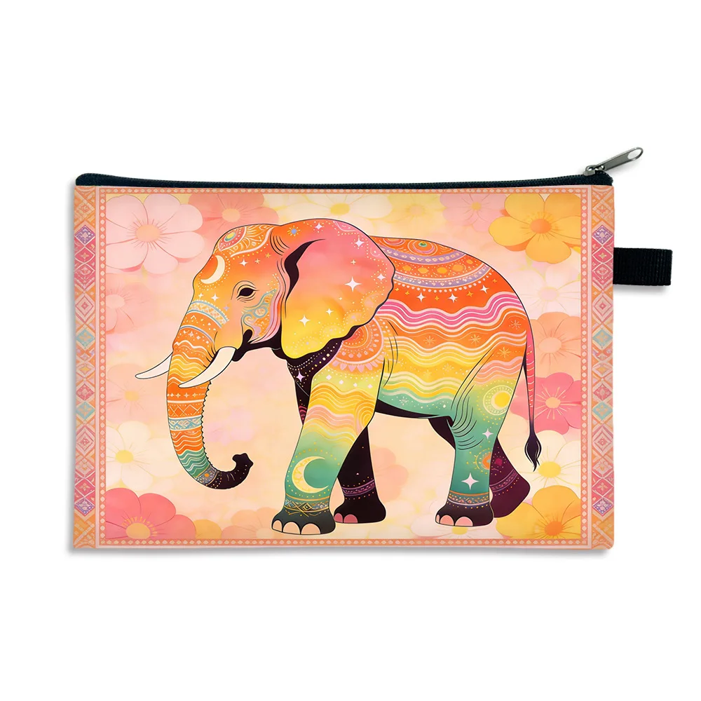 Bohemian Elephant Printing Large-capacity Change Bag Portable Fashion Cosmetic Bag Factory Direct Sales Makeup Pouch