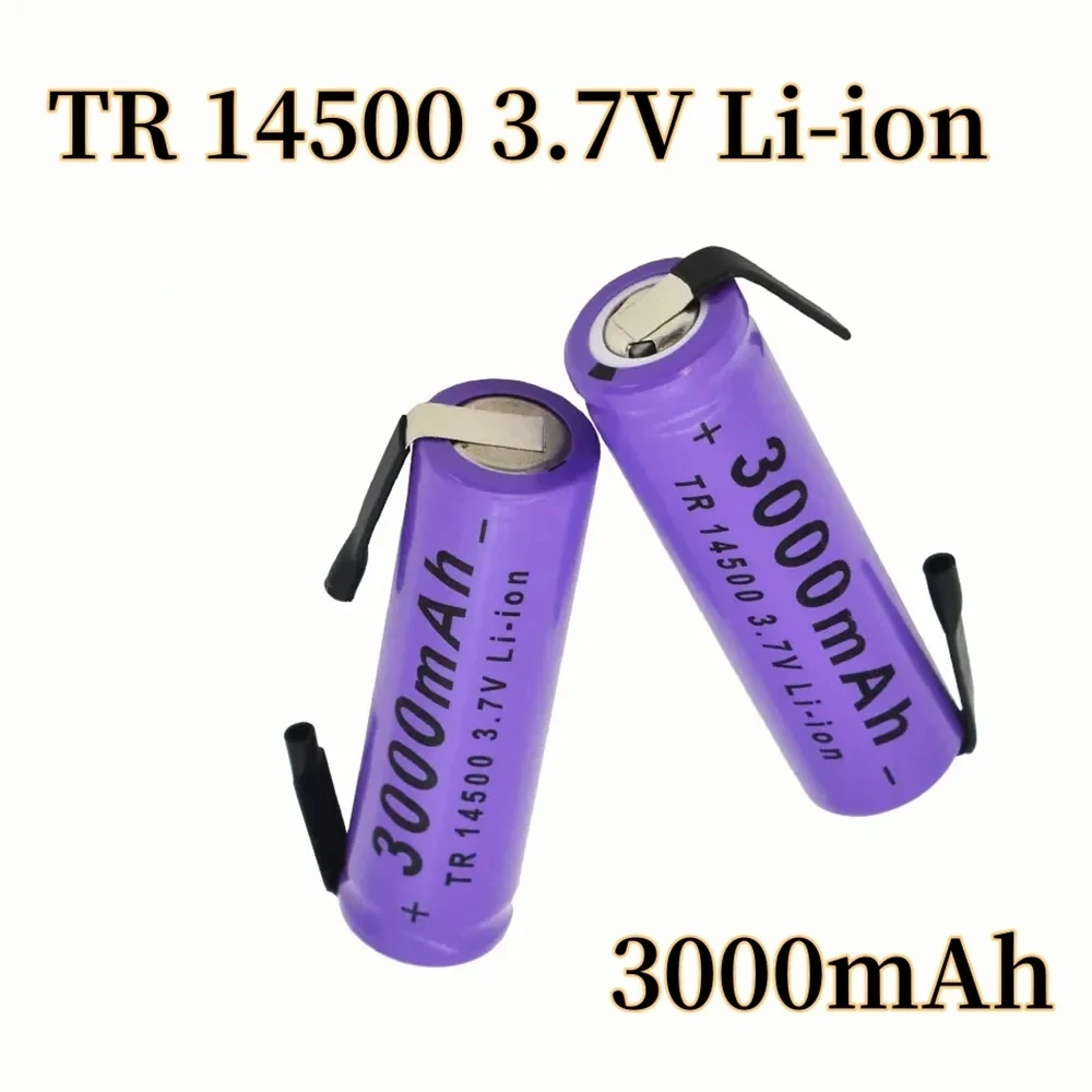 Neue 3,7 V 3000 mAh ICR 14500 LED taschenlampe wiederaufladbare lithium-batterie schweißen nickel blatt batterie