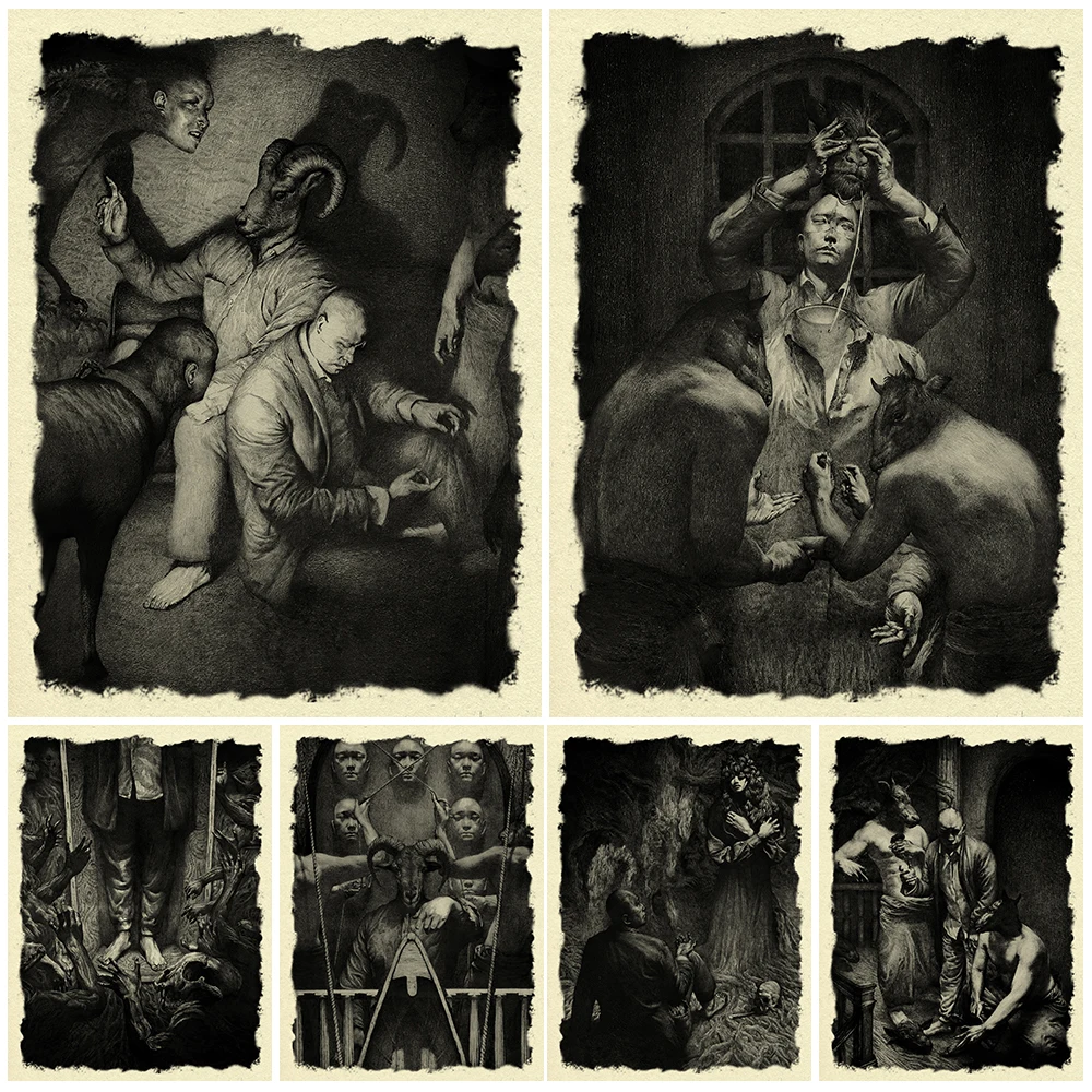 

Genesis From The Devil Vintage Wall Art Canvas Painting Followers Of Hell Devil Art Poster And Print For Pagan Living Room Decor