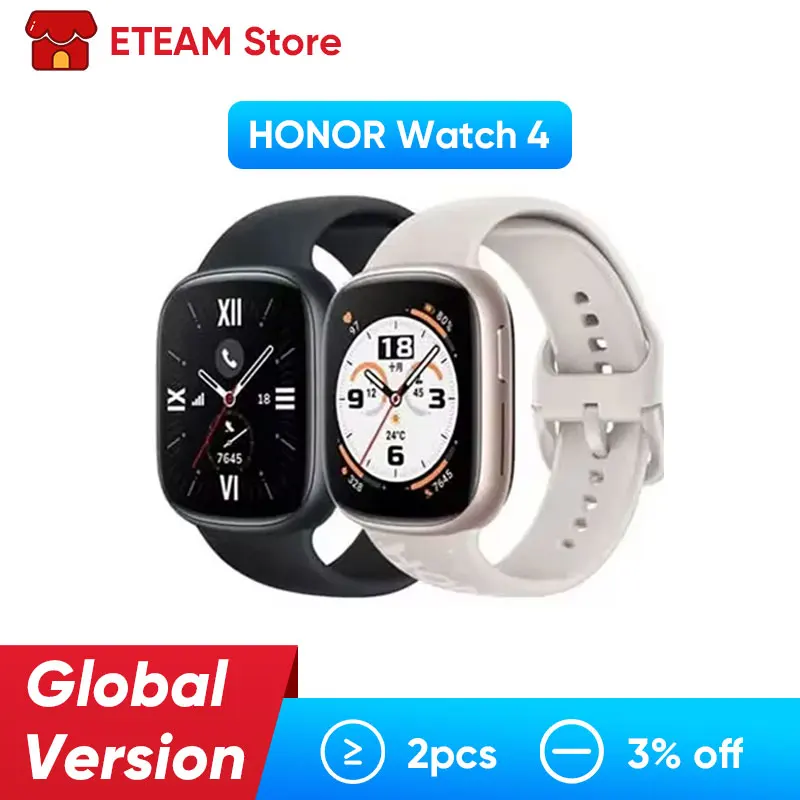 HONOR Watch 4 Smart Watch AMOLED Display 1.43'' 5ATM GPS Bluetooth Call Smartwatch Heart Rate SpO2 Monitor Fitness Sport Watch