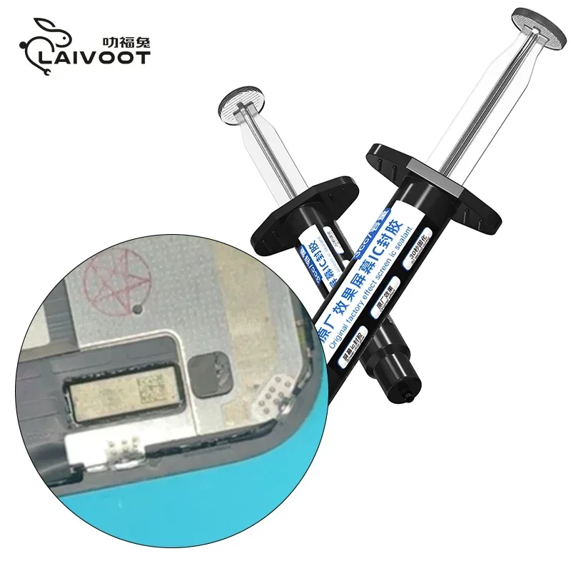 Selante ic de tela com efeito original de fábrica, para manutenção de iphone, cpu bga nand ic chip selante preto 30 segundos, ferramenta de cola de cura