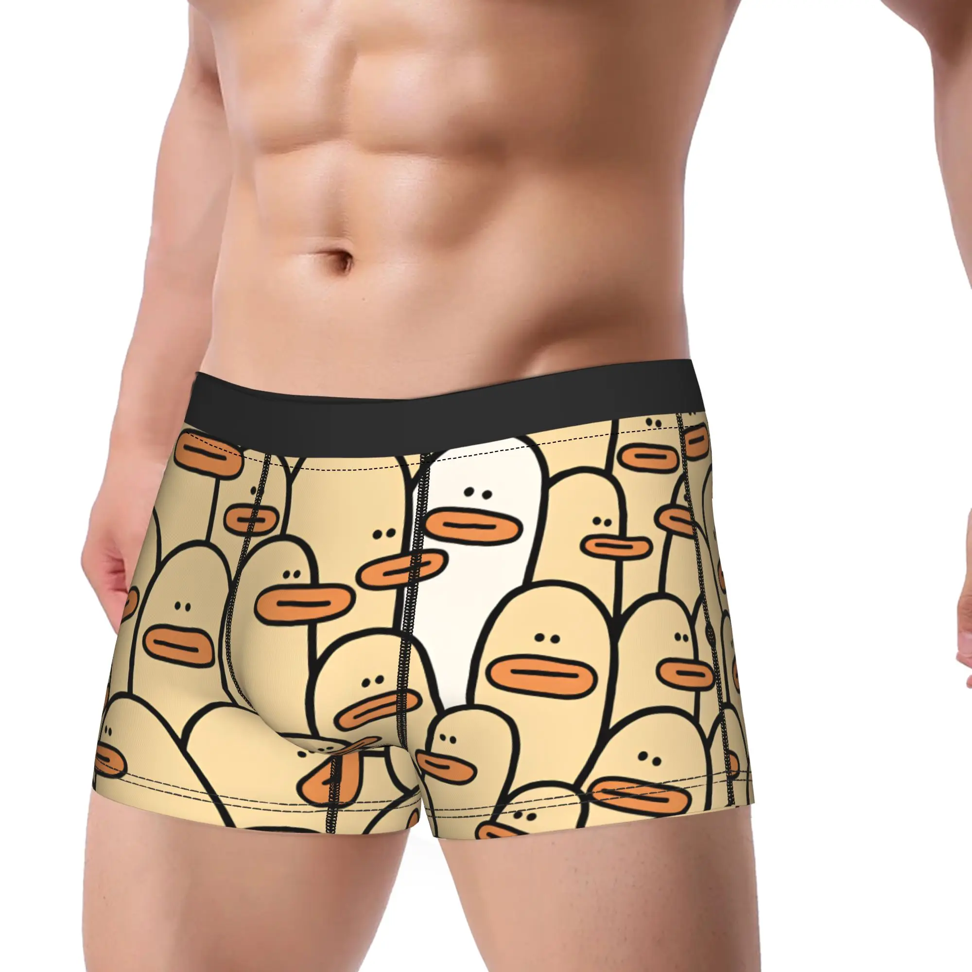 Cute Ducks Funny Meme Underwear  Soft Trend Underpants Design Boxer Brief For Men Pouch Plus Size Boxershorts