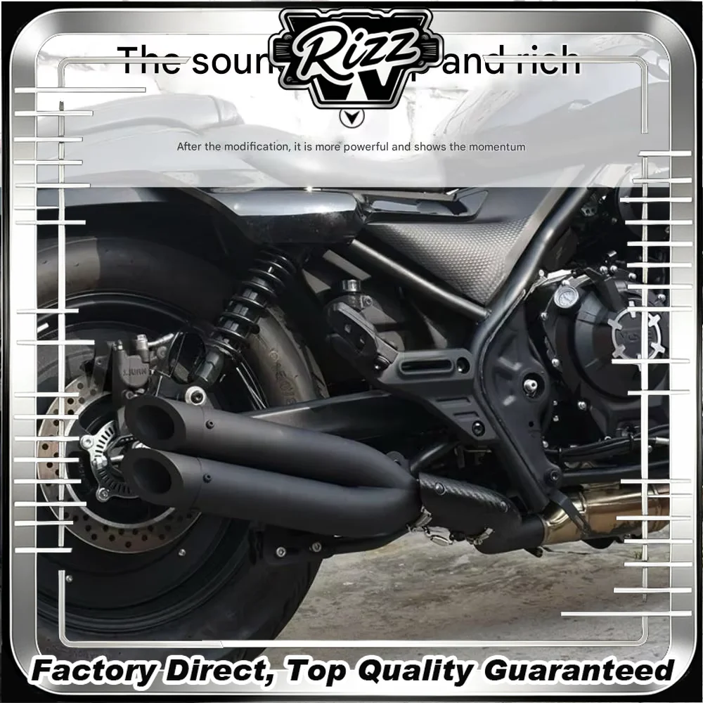 FOR VOGE CU525 Dedicated VH One Split Two Exhaust Mid+Rear Set, Heat Resistant Surface Reduce Engine Exhaust Restriction Upgrade