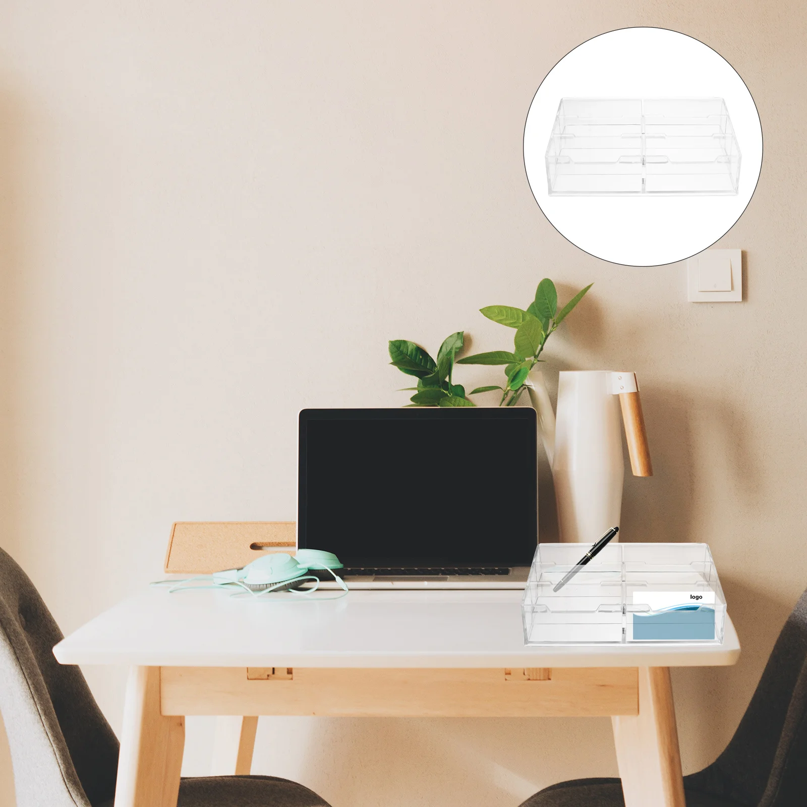 

1Pcs Multipurpose Storage Box 6 Grids Transparent Acrylic Organizer for Snacks Pens Tea Bags Name Cards Household Condiment