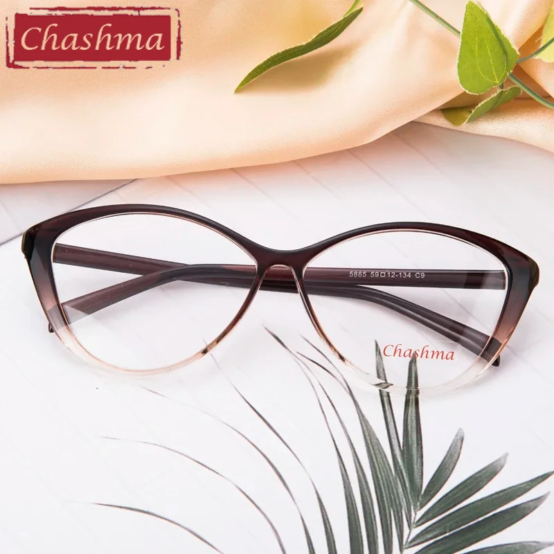 Chashma Prescription Glasses Cat Eye Fashion Women TR90 Eyeglasses Frames Optical Eyewear for Recipe Lenses Myopia and Reading