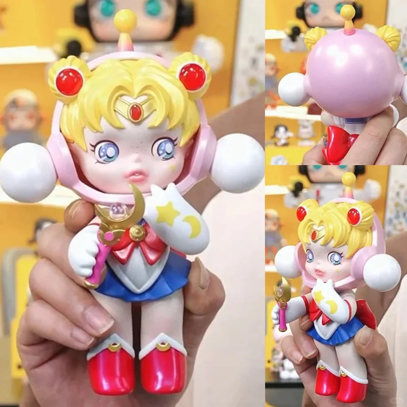 In Stock Genuine 18cm Skullpanda X Sailor Moon Anime Action Figure Pvc Skullpanda Collection Model Interior Decoration Xmas Gift