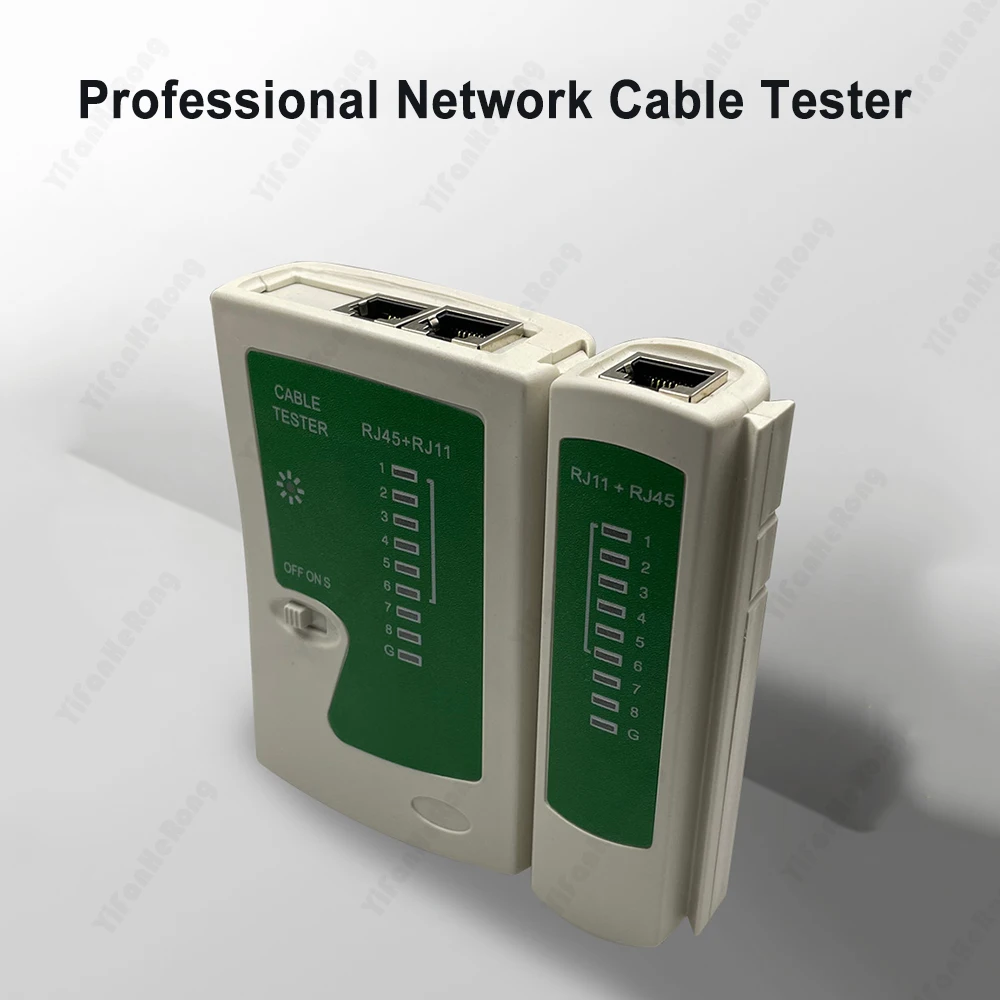 Tester per cavi di rete RJ45 Tester per cavi Ethernet strumento di Test Lan per cavo LAN Cat5 Cat6 CAT7 8P 6P e cavo telefonico RJ11