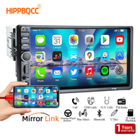 HIPPBQCC 1 Din Car Radio 7inch HD Touch Screen Stereo Multimedia BT Player Autoaudio FM Receiver Mirror Link Monitor Universal