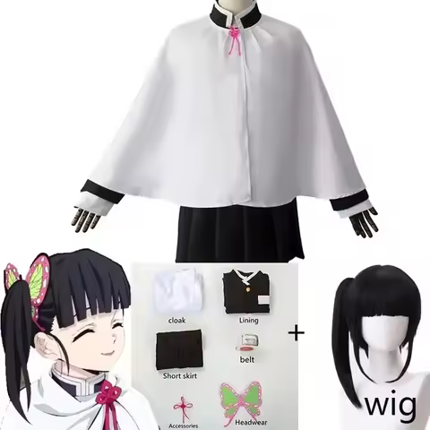 Tsuyuri Kanao Cosplay Costume Adult Anime Uniform Women Kimono Haori Wig Halloween Clothes