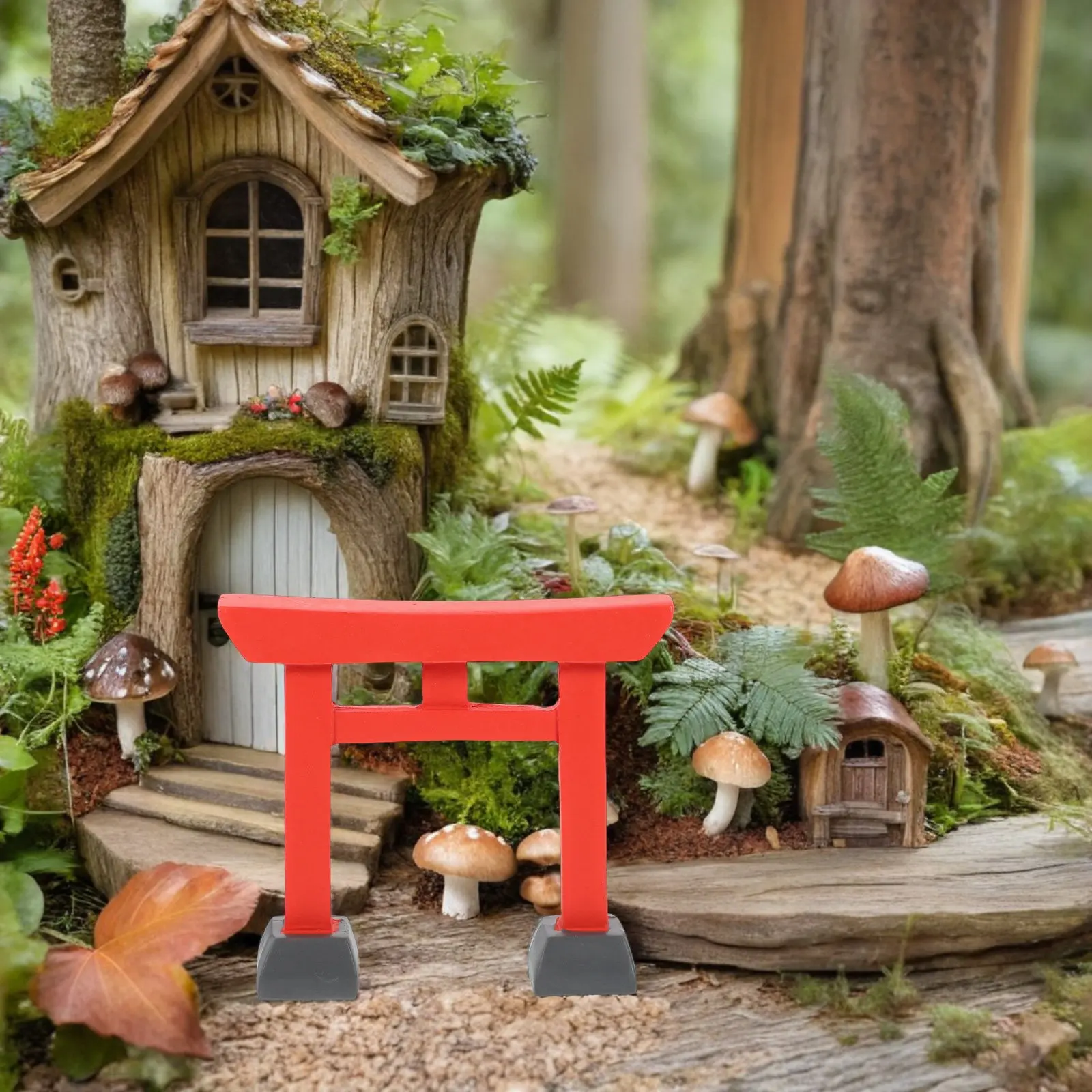 2 Piezas de Mini Puertas Torii de Resina, Intrincadamente Elaboradas, Adorno para Jardín Zen Japonés, Decoración de Escritorio, Accesorio para Bonsái de Micropaisaje Asiático
