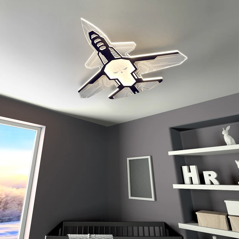 

Airplane ceiling light creative children's room light boys boy room lamps transformers atmospheric eye protection bedroom lights