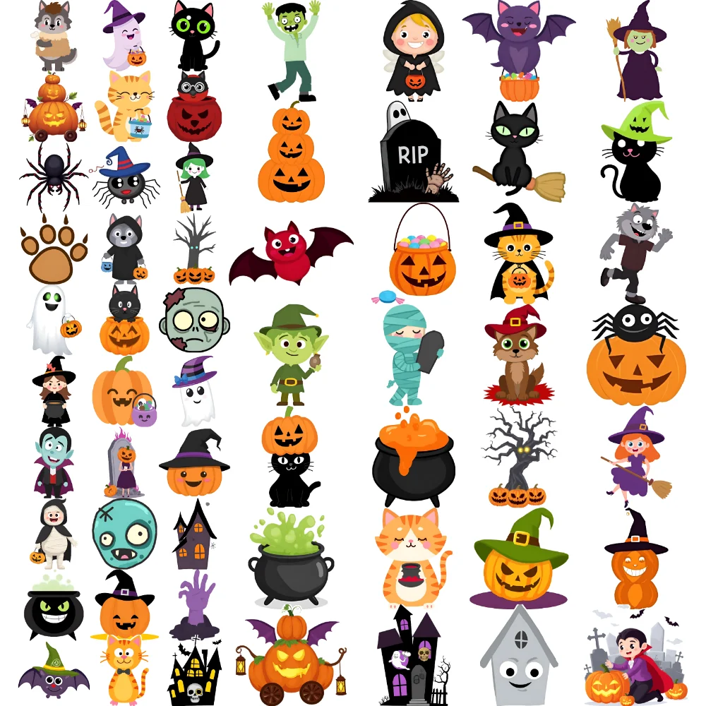 

63pcs Temporary Tattoo Owl Waterproof Long-lasting Body Stickers Bat Spider Temporary Tattoo Stickers Skull For Arms Boys