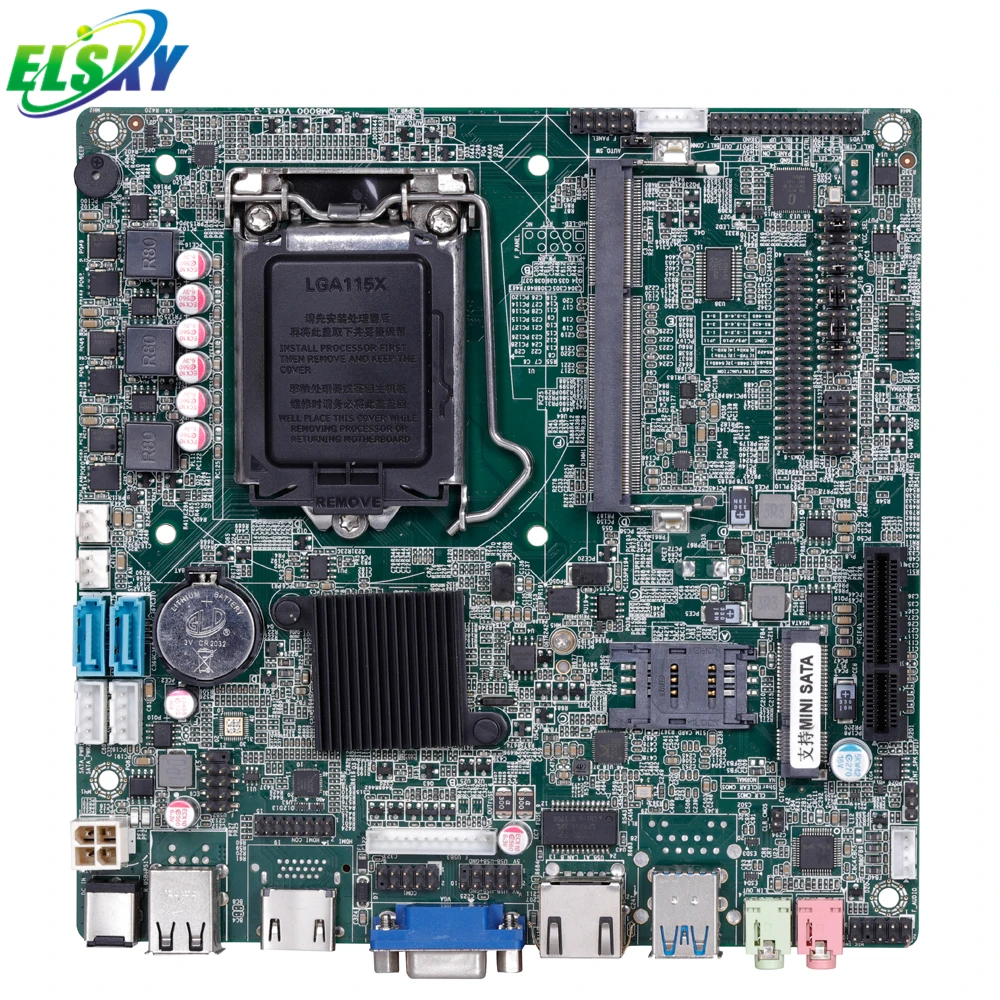 Telecommunications Socket Supporting 24bit LVDS Motherboard H81 Mini-ITX Motherboard with 2 SATA and 1 MSATA