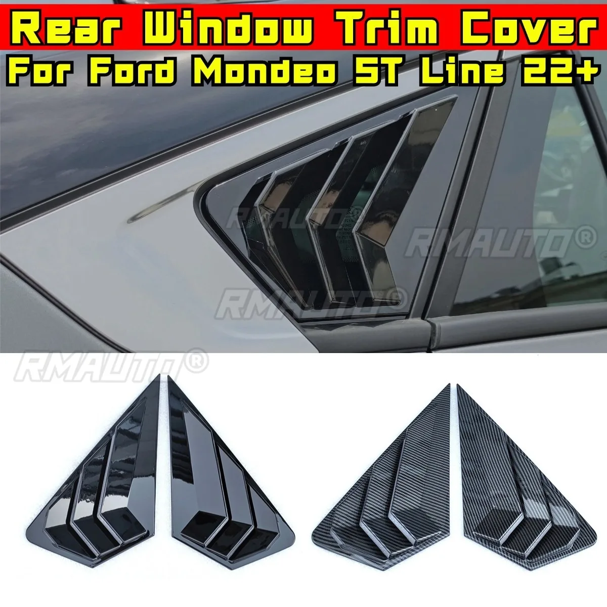 Car Rear Triangle Window Shark Cheek Trim For Ford Mondeo EcoBoost 2022+ Rear Side Vent Window Trim Cover Car Accessories