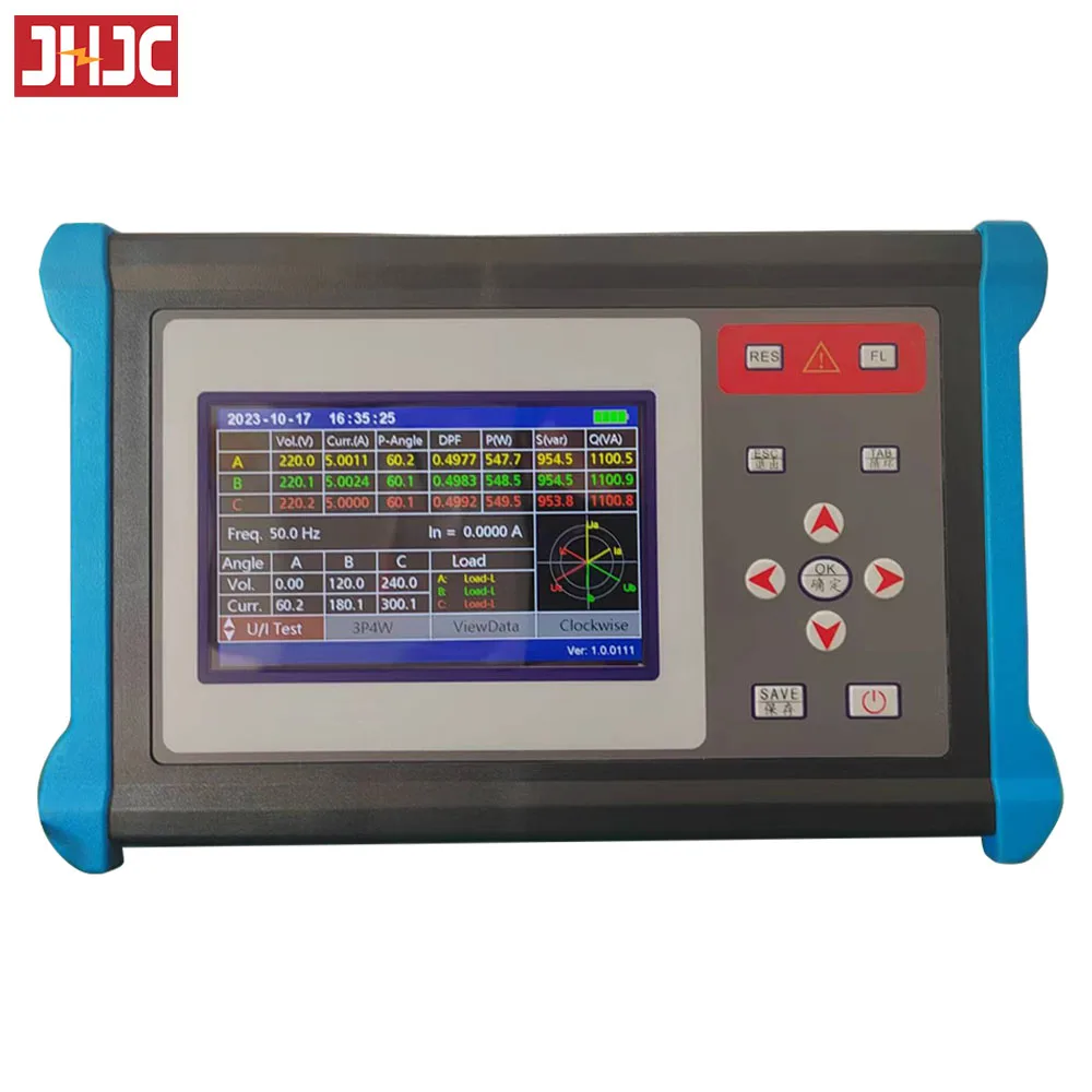 Digital LCD Display Portable Electric Energy Meter Three Phase Power Quality Analyzer Automatic 0~360 Phase Voltammeter Meter