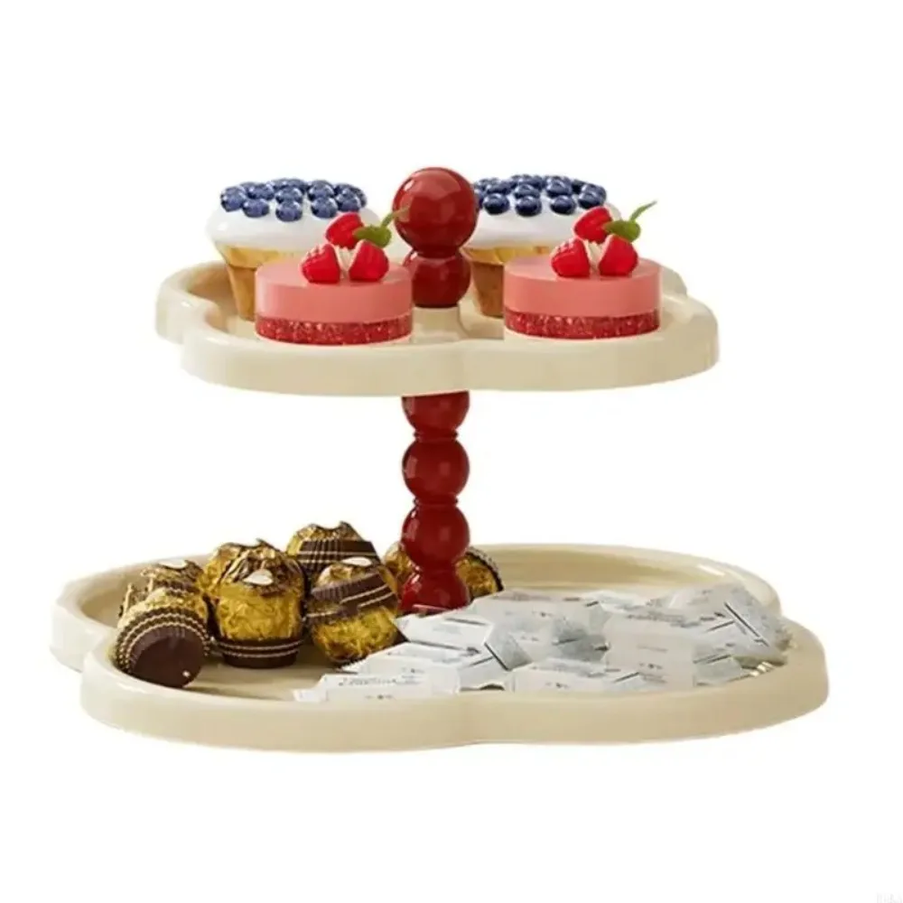 

2/3 Layers Dessert Display Stand Flower Shape Retro Cupcake Serving Stand Large Capacity Save Space Tiered Serving Trays