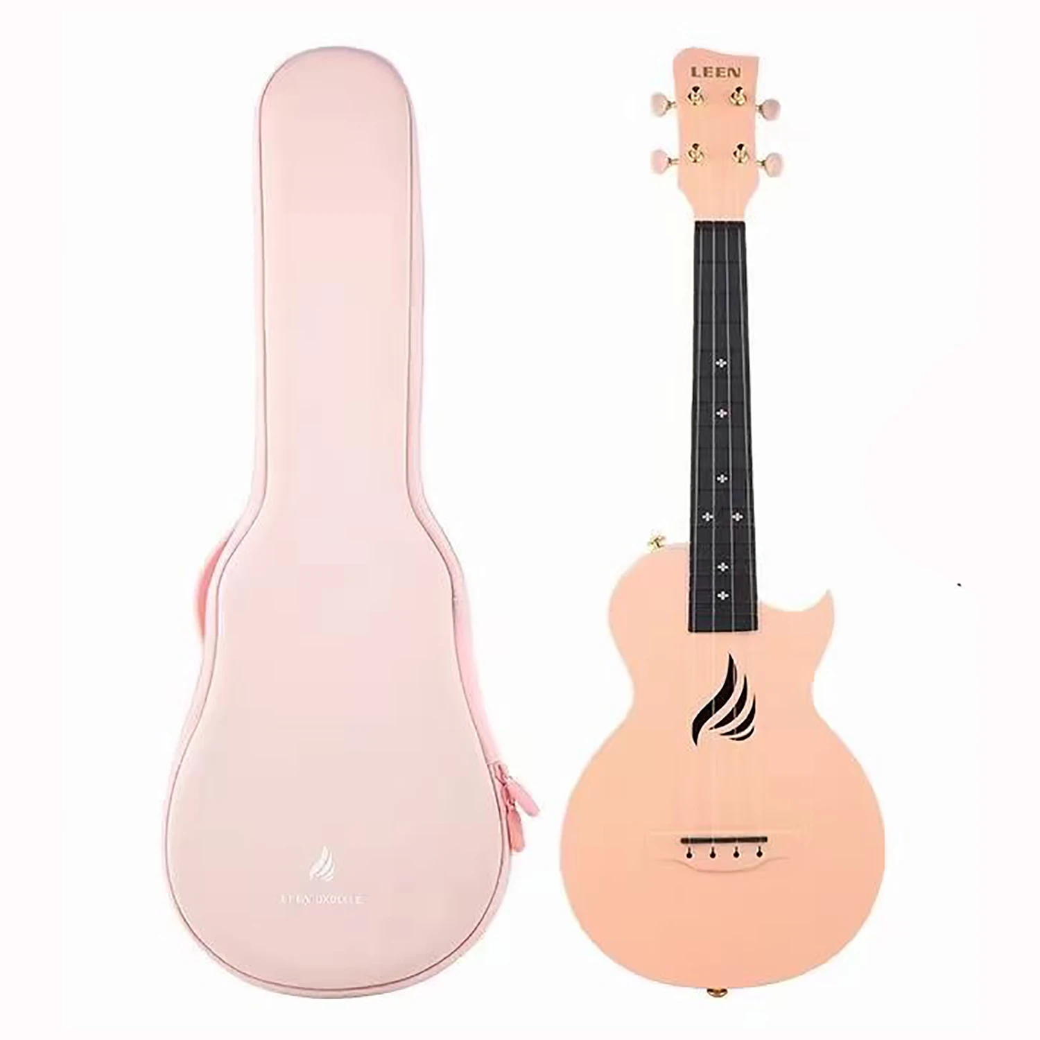 Carbon Fiber Ukulele for Beginner, Beginner Kit with Case, Hawaii Mini Guitar, Carbon Fiber, 23 Inch