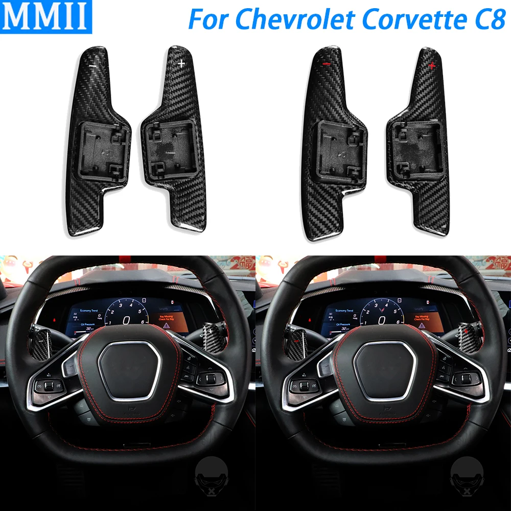 

For Chevrolet Corvette C8 3LT Coupe Z51 2020-2023 Replacement Carbon Fiber Steering Wheel Shift Paddle Car Interior Accessories