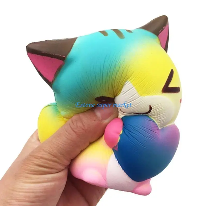 090b ของเล่นบีบคิตตี้ประสาทสัมผัสฟู้ดเจ็ตบอลรุ้งสีรุ้ง