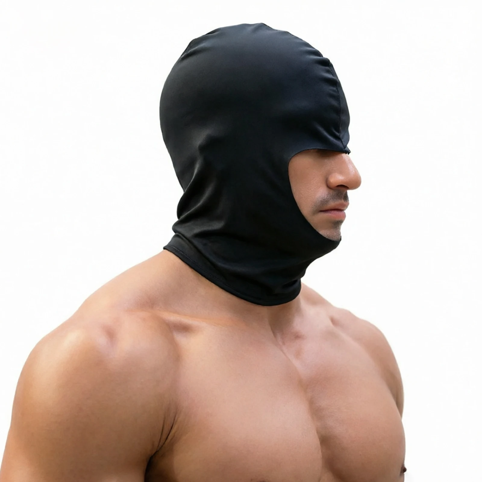 Men Ice Silk Full Face Mask Blindfold Balaclava Cap Halloween Cosplay Women Head Cover Open Nose Hood Headwear Costume