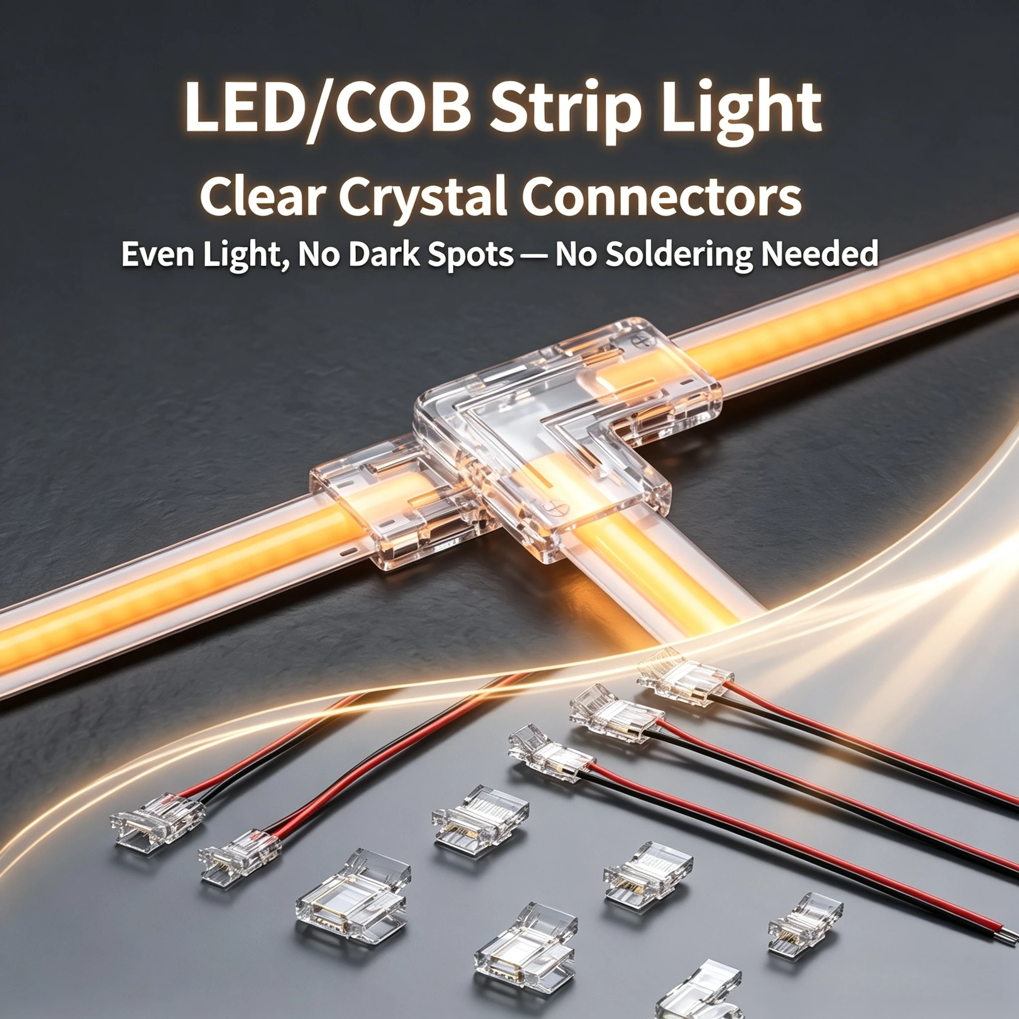 Hand Press Flip Solderless 90 Degree Right Angle COB LED Strip Connector Crystal Snap Terminal 2/3Pin Clip Fit 5/8/10mm