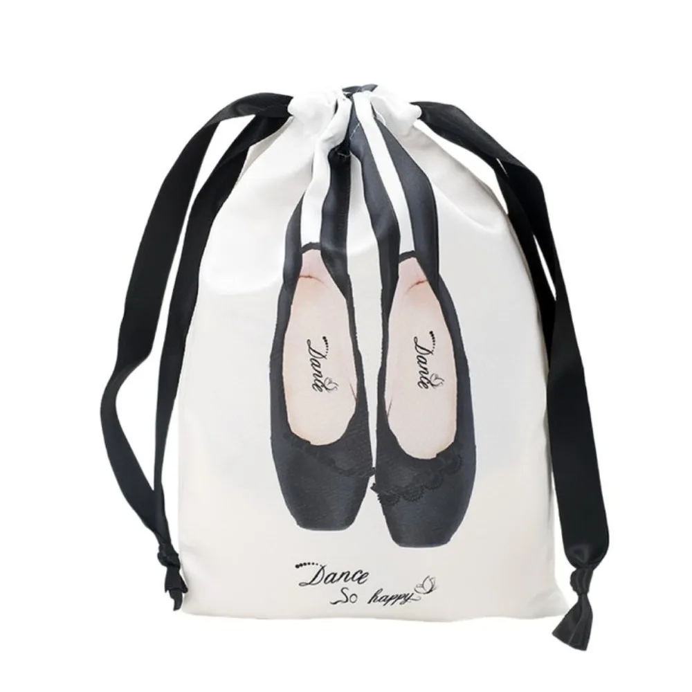 

Canvas Ballet Shoulder Bag Sweet Korean Style Toe Shoes Drawstring Bag Large Capacity Casual Mini Bag Pendant Ballet Dancer