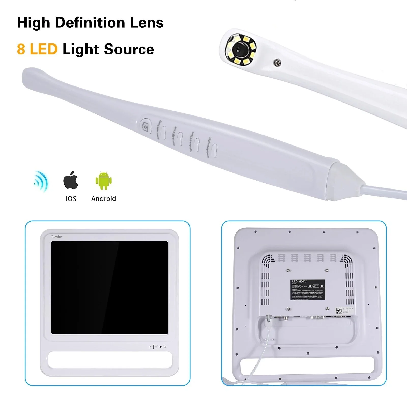Wifi Dental Intraoral Camera Ultra HD Pixels HDMI Port 17Inch All In One Monitor