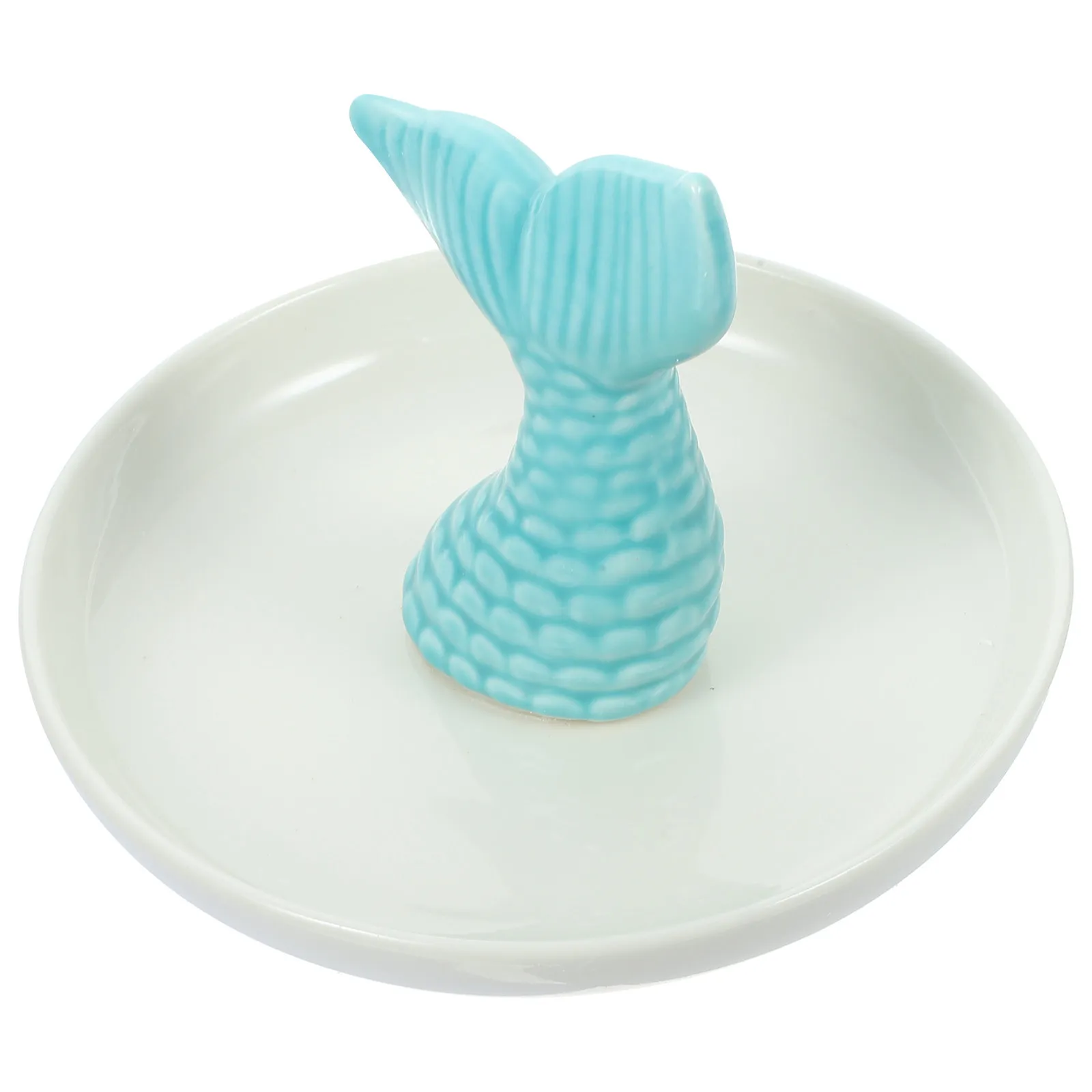 

Ceramic Jewelry Tray Mermaid Tail Design Elegant Jewelry Display Holder for Ring Necklace Earrings Organization Decorative