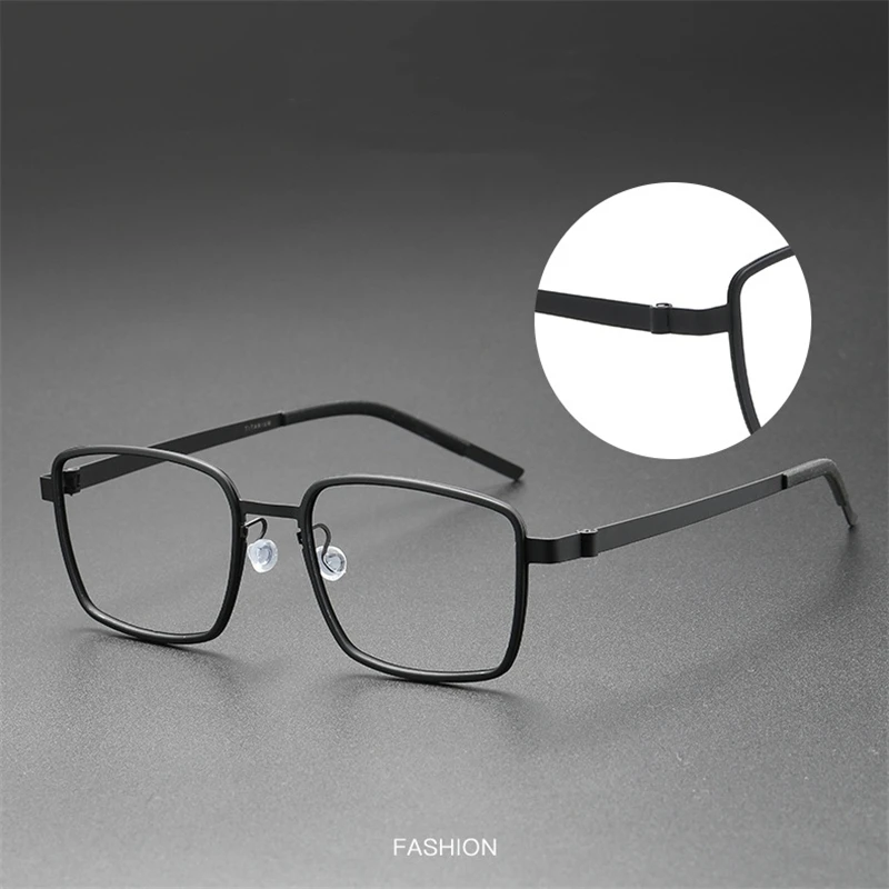 9754 No Screw Square Pilot Denmark Men's Glasses For Readingn Super Light Titanium Optical Business Prescription Eyeglasses image 4