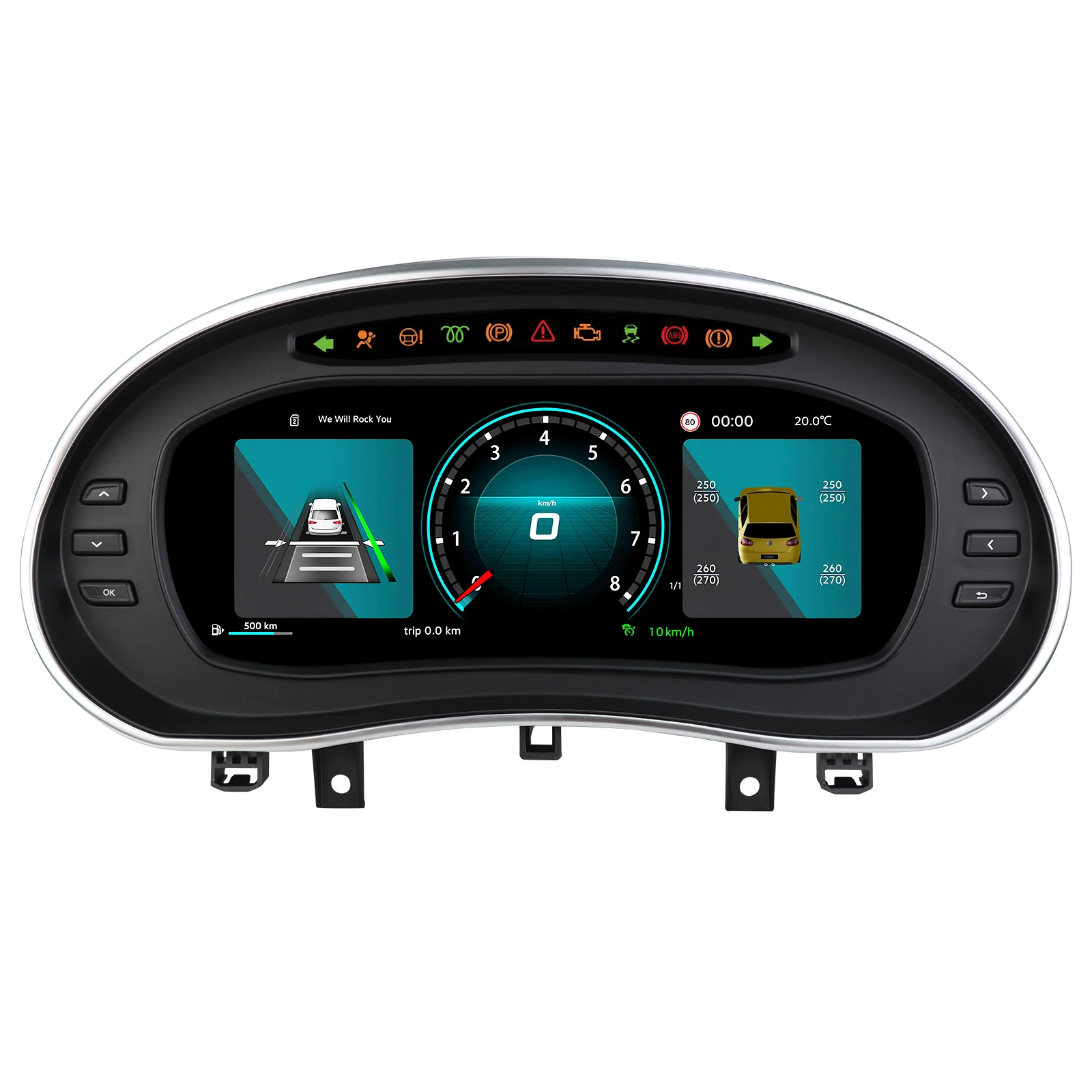 10,25" Digitales Armaturenbrett für Volkswagen VW POLO MK4 2002-2009 Virtuelles Cockpit Automotive Carplay Auto HDMI Tachometer Temperatur Kraftstoffverbrauch